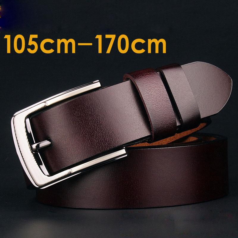 140 150 160 170cm Men Belt with Pin Buckle Fashion Long Large Size Cow Genuine Leather Belts Men Male High Quality Waist Belt, Black
140 150 160 170cm Men Belt with Pin Buckle Fashion Long Large Size Cow Genuine Leather Belts Men Male High Quality Waist Belt, Black
