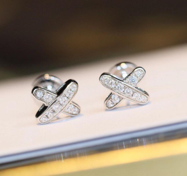 2024 Luxurious quality corss style with diamond for women wedding jewelry gift in 18k rose gold and silver plated PS4486