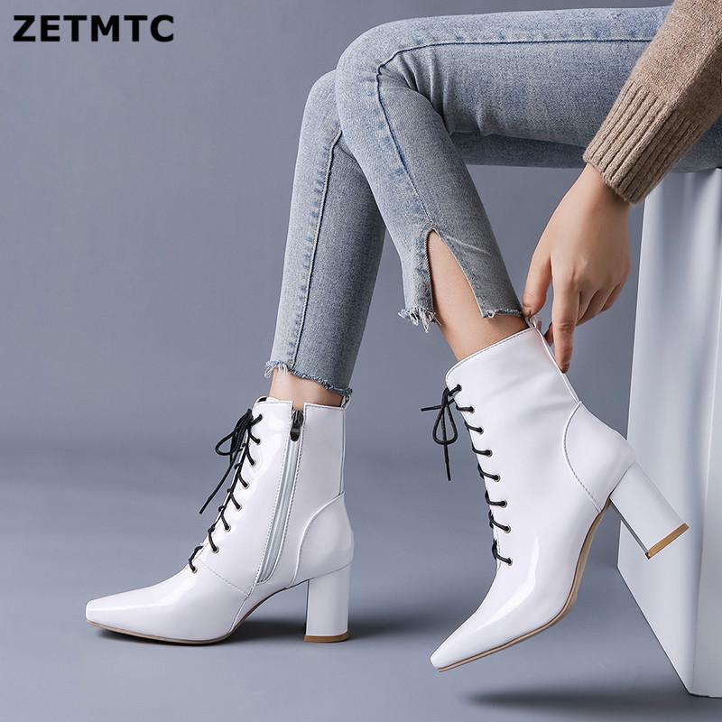 Womens Ankle Boots High Heels Boots Zipper Pointed Toe Winter Ladies white Black Woman 2020 New
Womens Ankle Boots High Heels Boots Zipper Pointed Toe Winter Ladies white Black Woman 2020 New