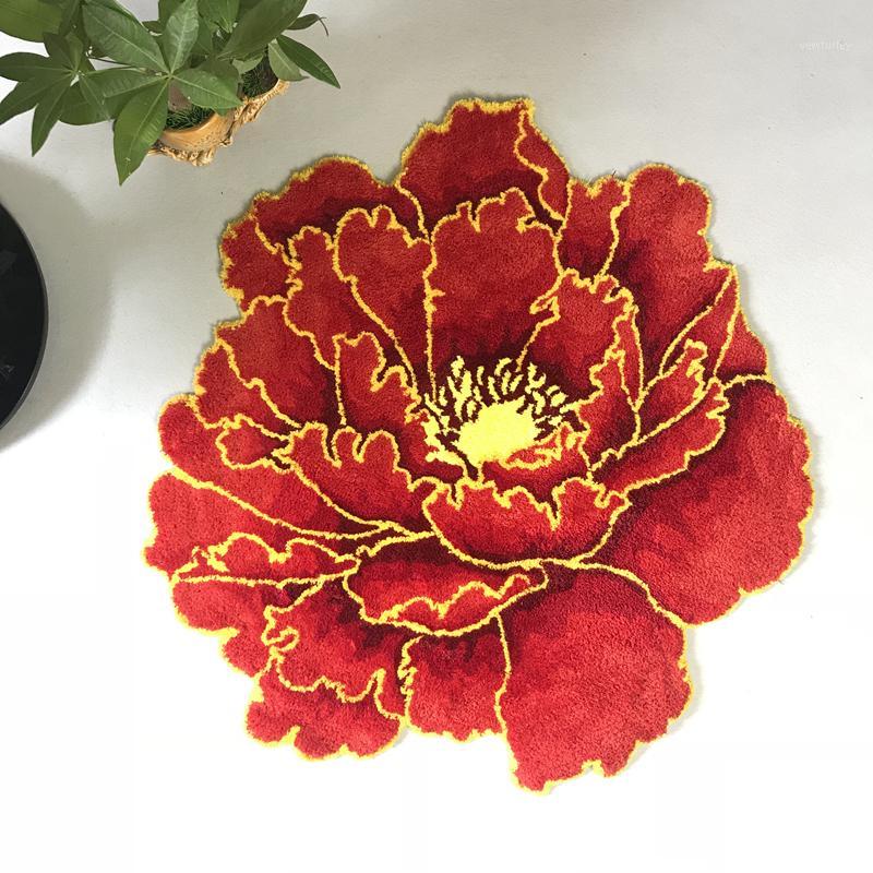 Red peony carpet thick flower carpet bedroom round rug bed soft parlor livingroom anti-slip door mat hallway pink fuffy rug1, White
Red peony carpet thick flower carpet bedroom round rug bed soft parlor livingroom anti-slip door mat hallway pink fuffy rug1, White