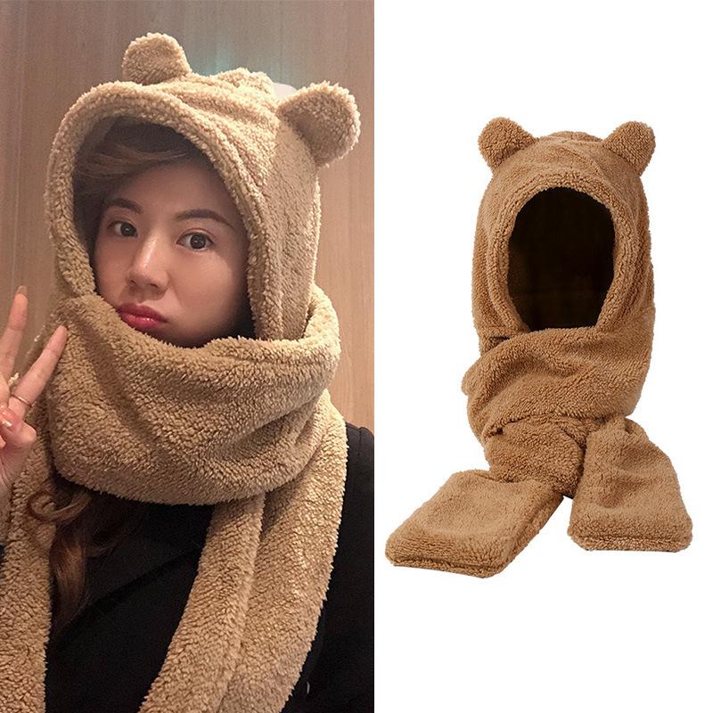 Bear hat scarf gloves one female guard outside cycling wind warm qiu dong MAO bonnet
Bear hat scarf gloves one female guard outside cycling wind warm qiu dong MAO bonnet