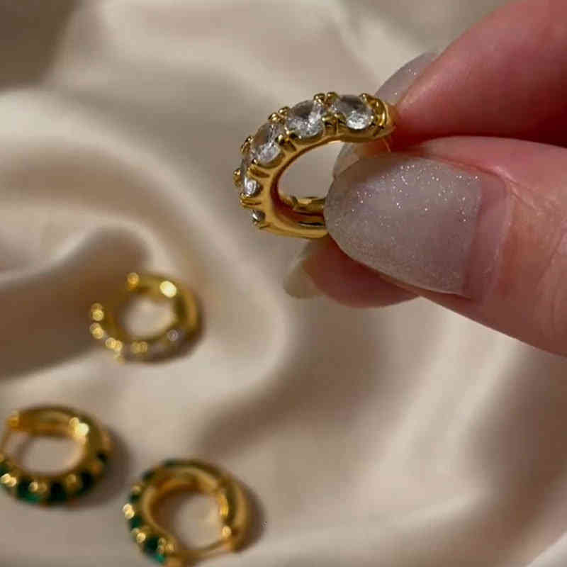 Earring S925 Sterling Silver French Emerald Crystal Earrings Women Fashion Court Earrings High Sense