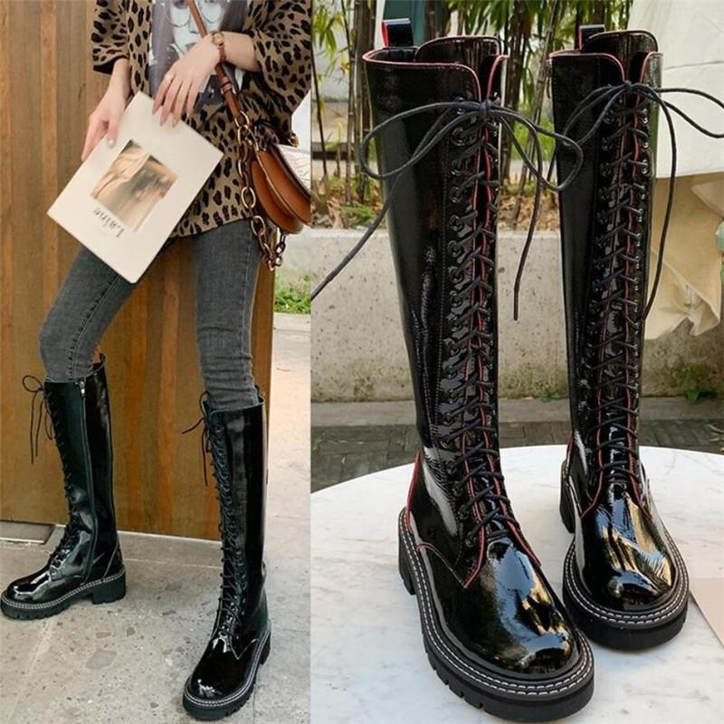 2020 Winter Fashion Patent Leather Women Motorcycle Boots Zipper Cross Strap Knee High Boots Round Toe Women Footwear, Green
2020 Winter Fashion Patent Leather Women Motorcycle Boots Zipper Cross Strap Knee High Boots Round Toe Women Footwear, Green