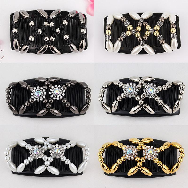 Hair Clips & Barrettes Style Handmade Beaded Comb, Fashionable And Ever-changing Lady's Magic Headdress, Double-row Insert Comb, Golden;silver
Hair Clips & Barrettes Style Handmade Beaded Comb, Fashionable And Ever-changing Lady's Magic Headdress, Double-row Insert Comb, Golden;silver