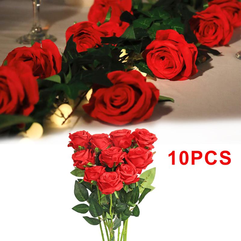 Artificial Flowers Silk Roses Fake Bridal Wedding Bouquet for Home Garden Party Floral Decor 10 Pcs (Red Straight Stem)
Artificial Flowers Silk Roses Fake Bridal Wedding Bouquet for Home Garden Party Floral Decor 10 Pcs (Red Straight Stem)