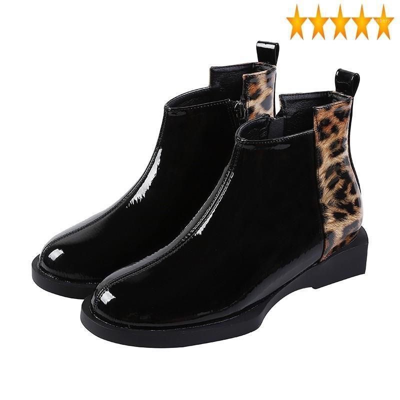 Ankle Fleece Lining Winter Women Fashion Leopard Patchwork Round Toe Flats Boots Zipper Ladies Casual High Top Shoes1, Black fleece lining
Ankle Fleece Lining Winter Women Fashion Leopard Patchwork Round Toe Flats Boots Zipper Ladies Casual High Top Shoes1, Black fleece lining