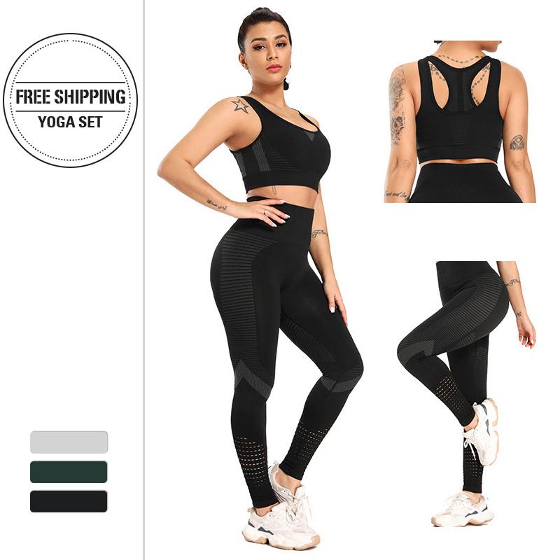 Bra + Pants 2 Pcs gym set yoga sets clothes sports bra running leggings sportswear fitness clothing suits workout athletic, Black
Bra + Pants 2 Pcs gym set yoga sets clothes sports bra running leggings sportswear fitness clothing suits workout athletic, Black