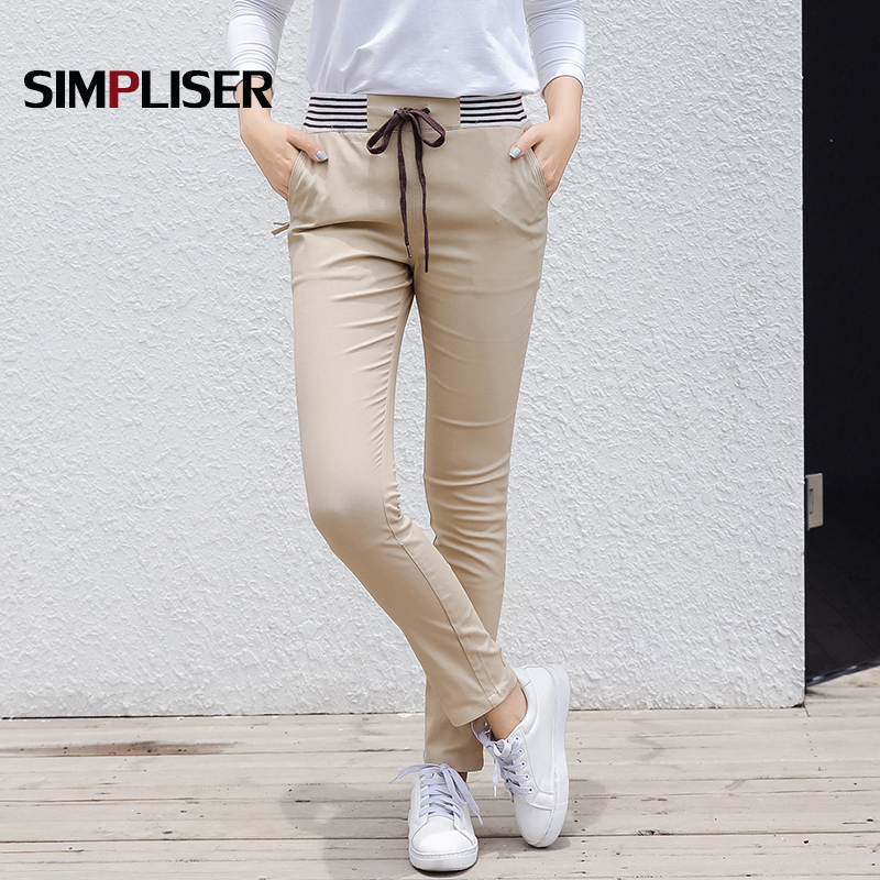 Women Casual Harem Pants Plus Size Black Blue Khaki Sweatpants Cargo Pants Elastic Waist track Trousers Ladies Pencil pants 201106