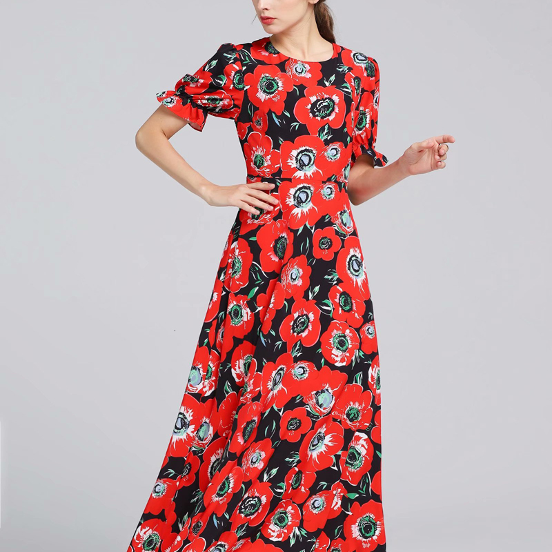 Female Runway Summer Beach Boho Long Waist High-neck Floral Printing Holiday Maxi Dress Black Party 4sf9, Multiple
Female Runway Summer Beach Boho Long Waist High-neck Floral Printing Holiday Maxi Dress Black Party 4sf9, Multiple