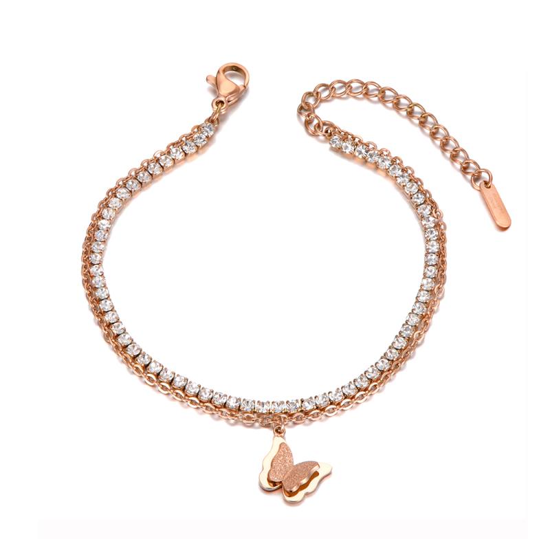 Double Layer CZ Crystal Butterfly Charm Animal Bracelets For Women Stainless Steel Bohemia Link & Chain Bracelet B20006
Double Layer CZ Crystal Butterfly Charm Animal Bracelets For Women Stainless Steel Bohemia Link & Chain Bracelet B20006