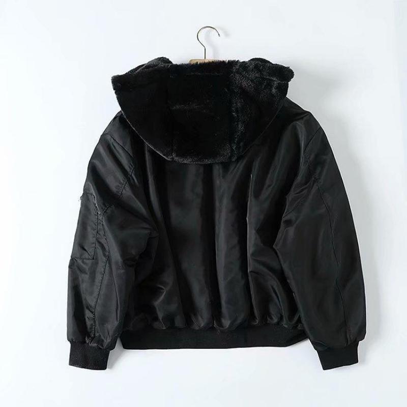 Autumn Winter Fashion New Women Thickening Basic Warm Double Faced Jacket Female Casual Lamb Wool Lining Hooded Outerwear 201017