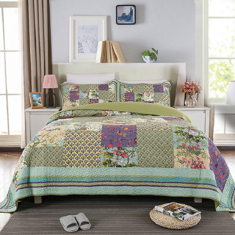 Printed Patchwork Quilt Set 3PCS Quilted Bedspread Washable Cotton Quilts Bed Covers Bedspread Super Size Bedding Coverlets, Green
Printed Patchwork Quilt Set 3PCS Quilted Bedspread Washable Cotton Quilts Bed Covers Bedspread Super Size Bedding Coverlets, Green