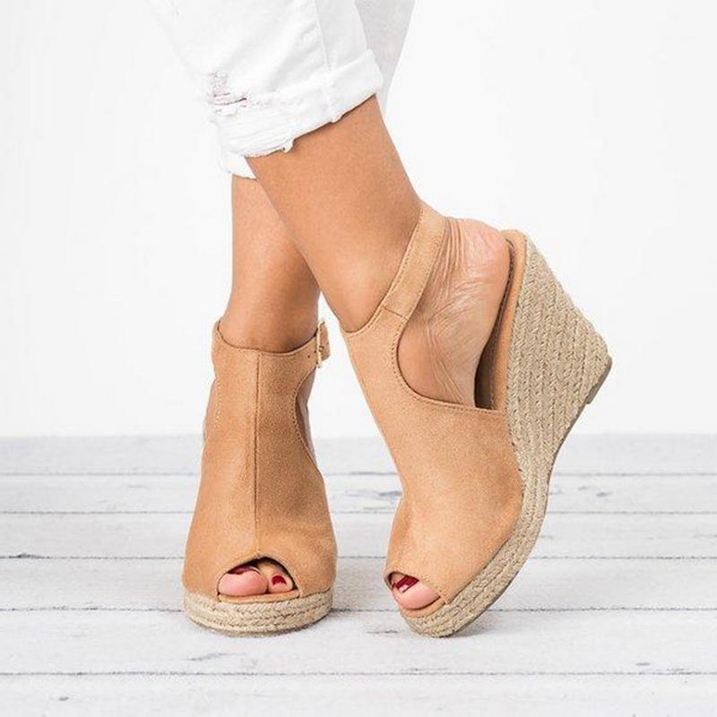 Peep Toe Women Summer Wedge Sandals Female Ankle Buckle Platform Retro High Heel Sandals Fashion Open Toe Ladies Shoes Size Plus1, Color 1
Peep Toe Women Summer Wedge Sandals Female Ankle Buckle Platform Retro High Heel Sandals Fashion Open Toe Ladies Shoes Size Plus1, Color 1