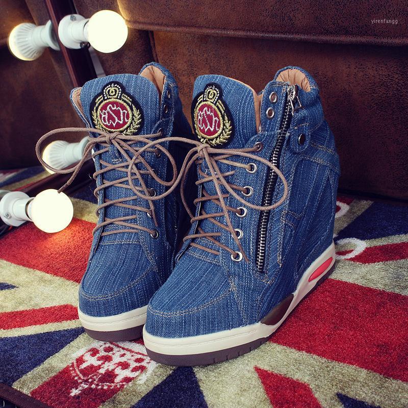 Womens Pointed Toe High Top Wedge Heel Denim Jeans Lave Up Sneaker Hidden Heel Pumps Shoes Side Zipper Shoes B1981, As pic
Womens Pointed Toe High Top Wedge Heel Denim Jeans Lave Up Sneaker Hidden Heel Pumps Shoes Side Zipper Shoes B1981, As pic