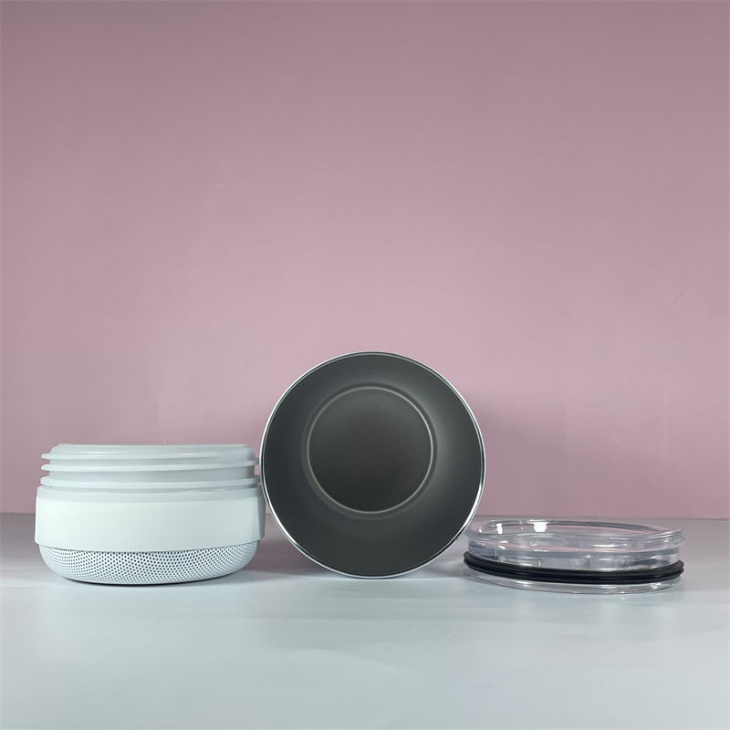 20oz Bluetooth Speaker Tumblers Straight Sublimation Skinny tumbler with wireless Mini Speaker stainless steel vacuum insulated music cup Coffee drink