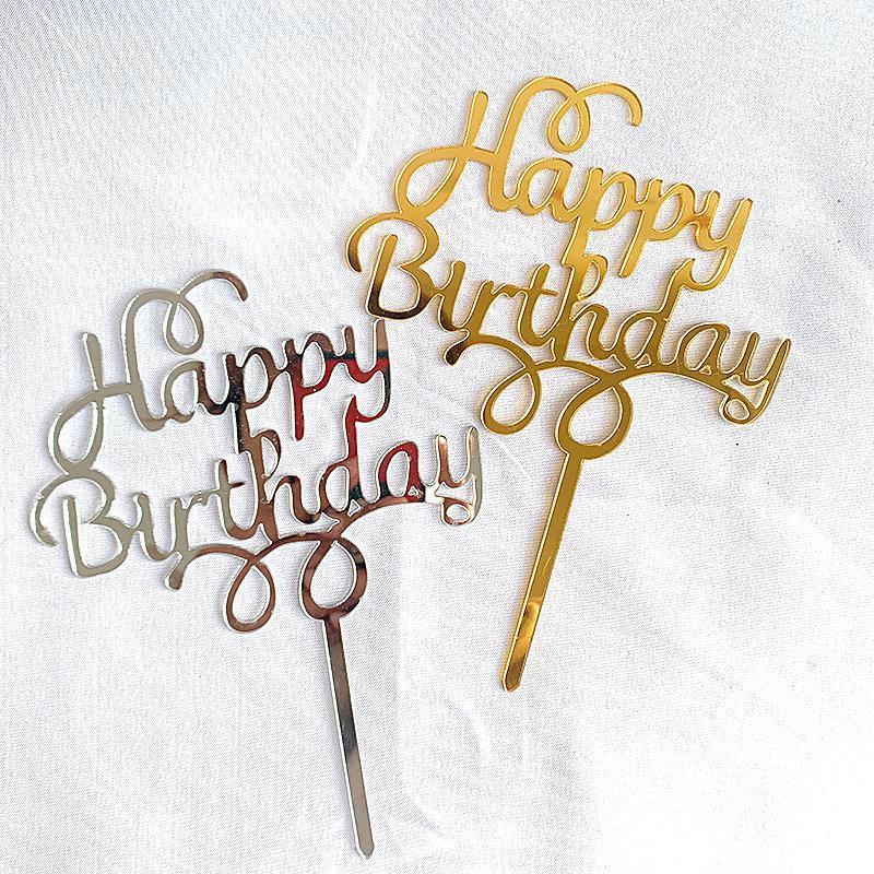 Cake Decoration Acrylic Gold Sliver Happy Birthday Cake Topper for Father`s Mother`s Day Toppers Baby Shower Toppers1 
Cake Decoration Acrylic Gold Sliver Happy Birthday Cake Topper for Father`s Mother`s Day Toppers Baby Shower Toppers1