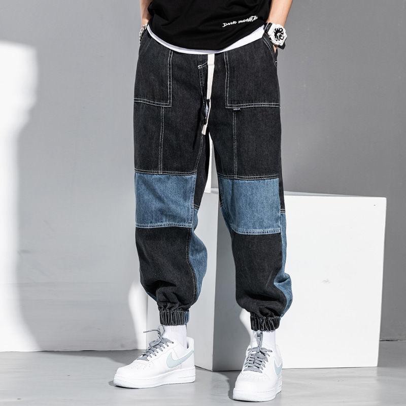 Jeans Men' Hip Hop Color Matching Cargo Pants Loose Tappered Harem Pants Fall Men' Patchwork Black Jeans Oversized Denim, 7107
Jeans Men' Hip Hop Color Matching Cargo Pants Loose Tappered Harem Pants Fall Men' Patchwork Black Jeans Oversized Denim, 7107
