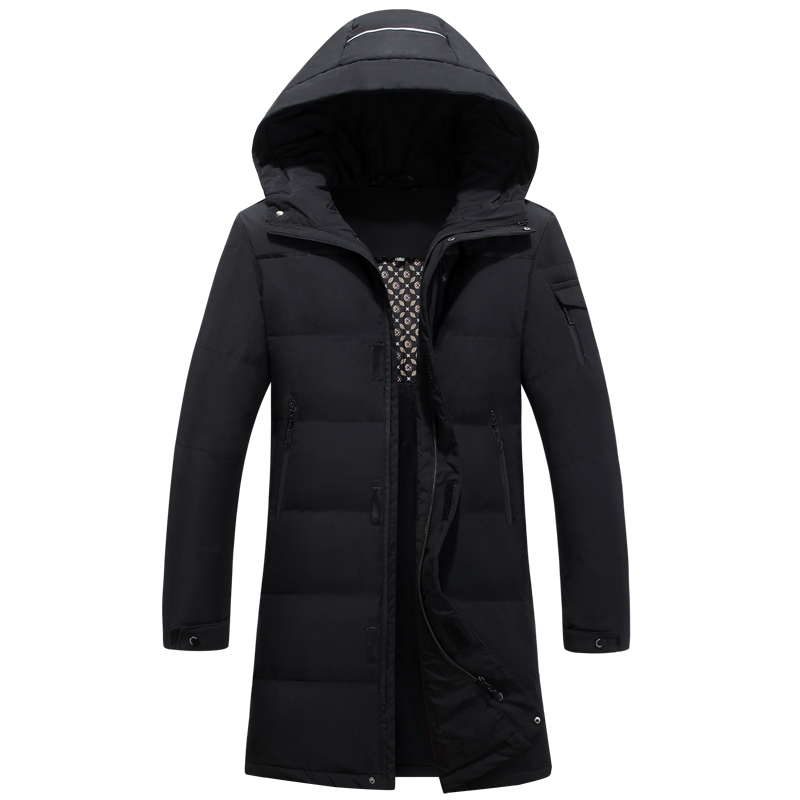 -30 Degree Middle-aged Men Winter Down Coat For Father Plus Size 4XL Long White Duck Down Jacket Men Hooded Loose Down Parka Men 201103