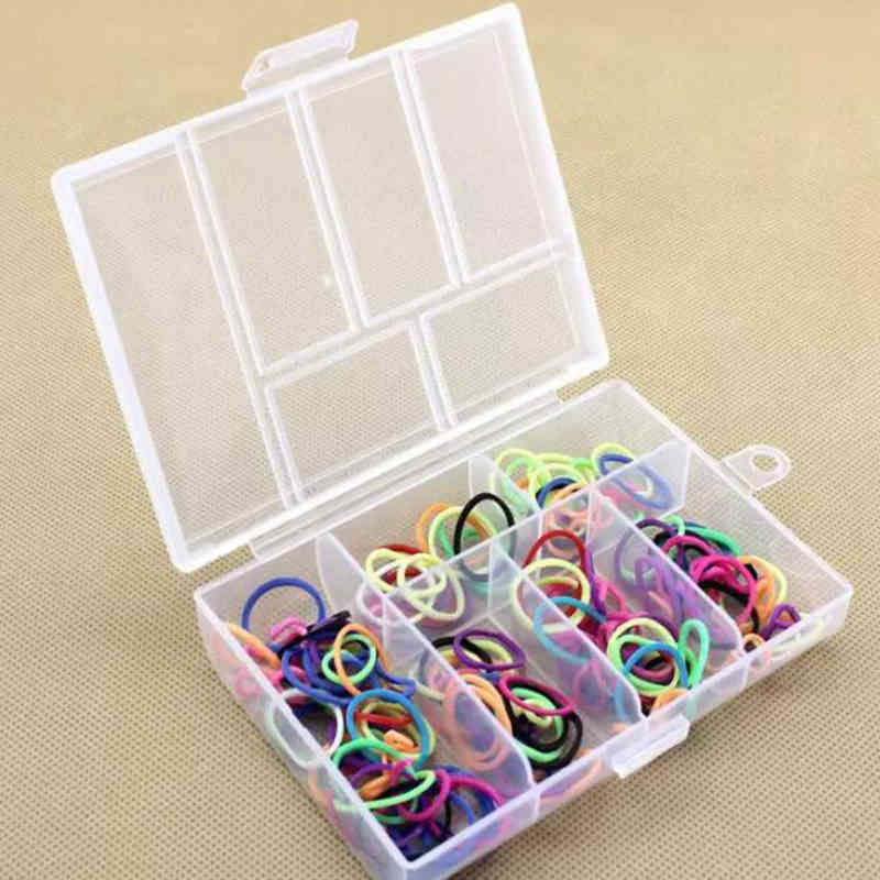Empty 6 Compartment Plastic Clear Storage Box For Jewelry Nail Art Container Sundries Organizer