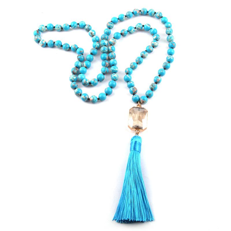 Fashion Bohemian Tribal Jewelry Empire Stone Knotted Square Crystal Link Tassel Necklace
Fashion Bohemian Tribal Jewelry Empire Stone Knotted Square Crystal Link Tassel Necklace