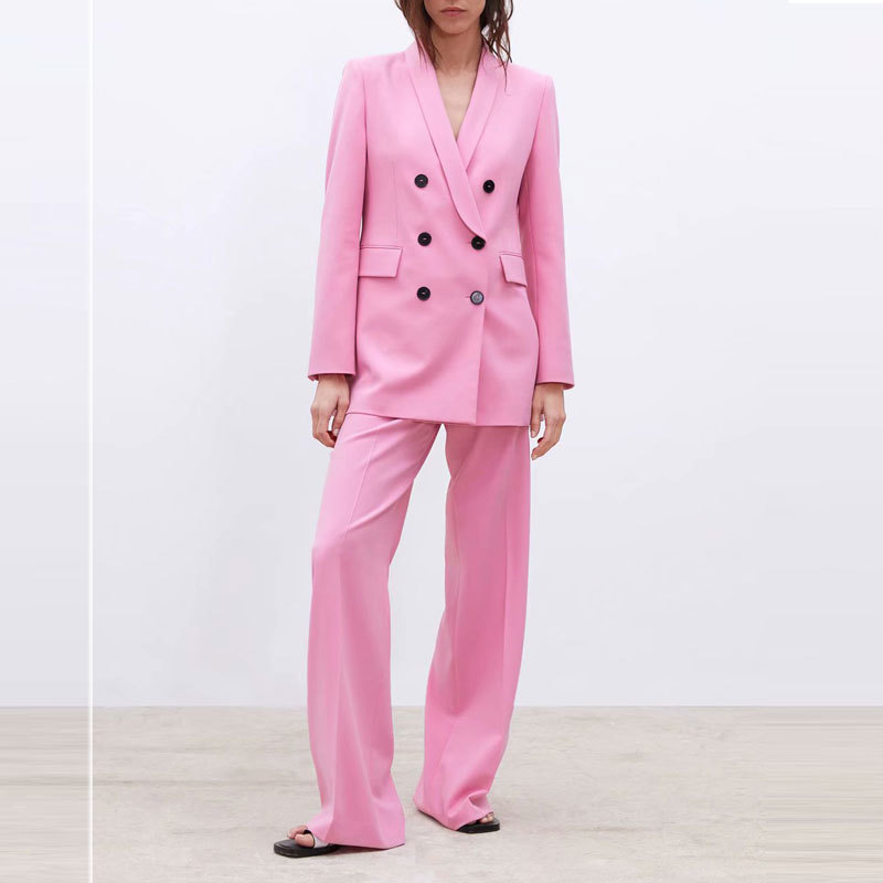 Bella Women Chic Yellow Blazer Double Breasted Long Sleeve Office Wear Coat Solid Female Casual Outerwear Tops 201114