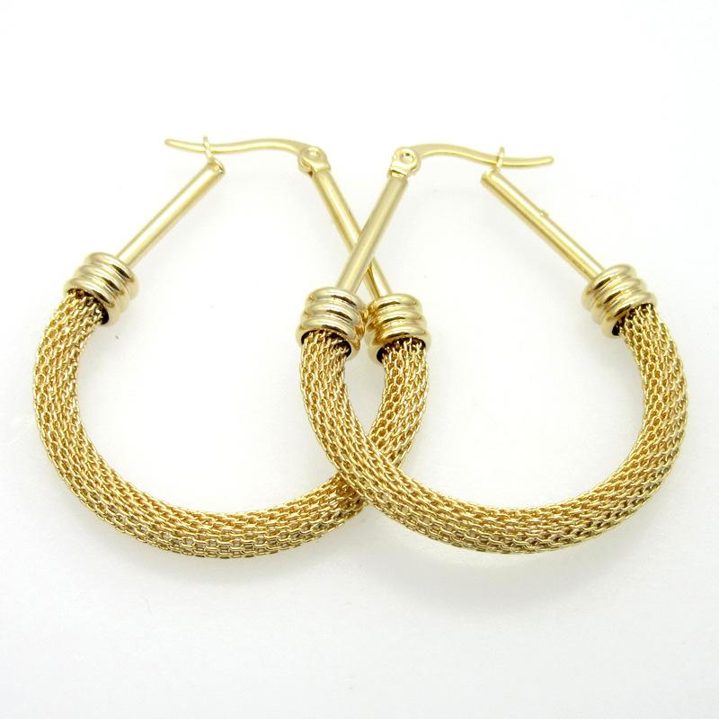 Fashion Hollow Mesh Earrings Gold Stainless Steel Half Cable Mesh Oval Hoop Huggie Earrings Pendientes Jewelry For Women
Fashion Hollow Mesh Earrings Gold Stainless Steel Half Cable Mesh Oval Hoop Huggie Earrings Pendientes Jewelry For Women