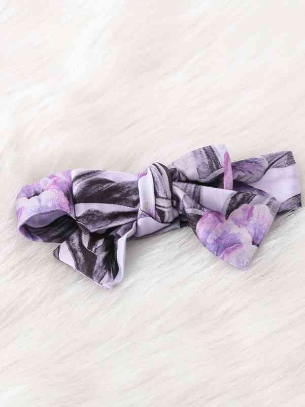 Baby Slogan Graphic Bodysuit & Floral Print Bow Skirt & Headband SHE