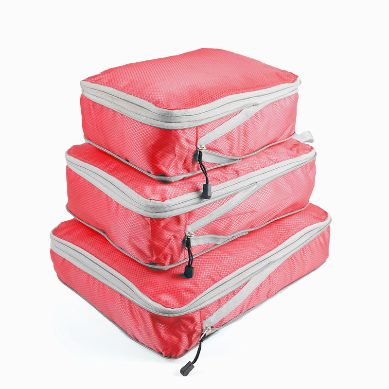 3pcs/set Compression Packing Cubes Travel Storage Bag Luggage Suitcase Organizer Set Foldable Waterproof Nylon Material 220516gx