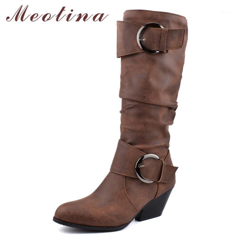 Meotina Autumn Knee High Boots Women Pleated Spike Heels Long Boots Buckle Pointed Toe Shoes Female Winter Black Plus Size 34-461
Meotina Autumn Knee High Boots Women Pleated Spike Heels Long Boots Buckle Pointed Toe Shoes Female Winter Black Plus Size 34-461