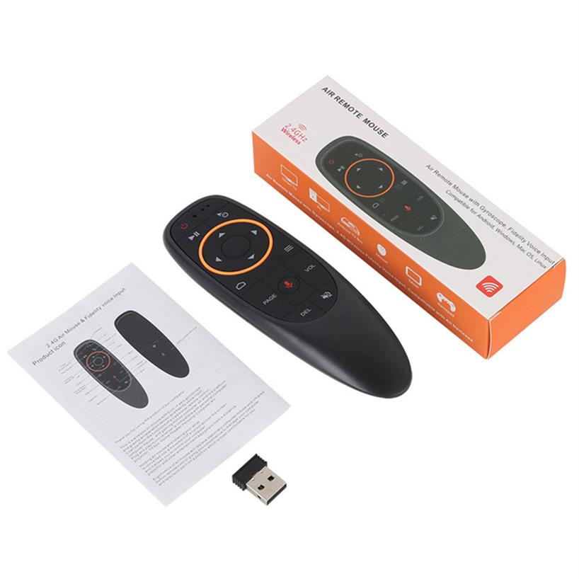 G10G10S Voice Remote Control Air Mouse with USB 24GHz Wireless 6 Axis Gyroscope Microphone IR Remote Controls For Android tv Box