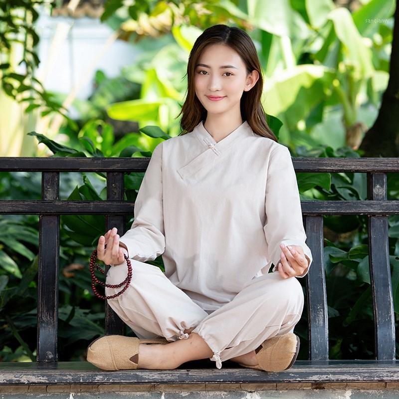 Women Tai Chi Kungfu Meditation Yoga Set Cotton Linen Loose Female Jogging Outfit Workout Casual Fitness Set Sweatshirt+pant1, Blue
Women Tai Chi Kungfu Meditation Yoga Set Cotton Linen Loose Female Jogging Outfit Workout Casual Fitness Set Sweatshirt+pant1, Blue