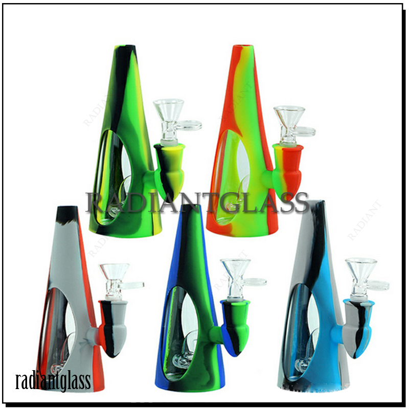 Conical triangular silicone cigarette bong with water pipe colorful silicone glass bongs with 14mm glass bowl
Conical triangular silicone cigarette bong with water pipe colorful silicone glass bongs with 14mm glass bowl