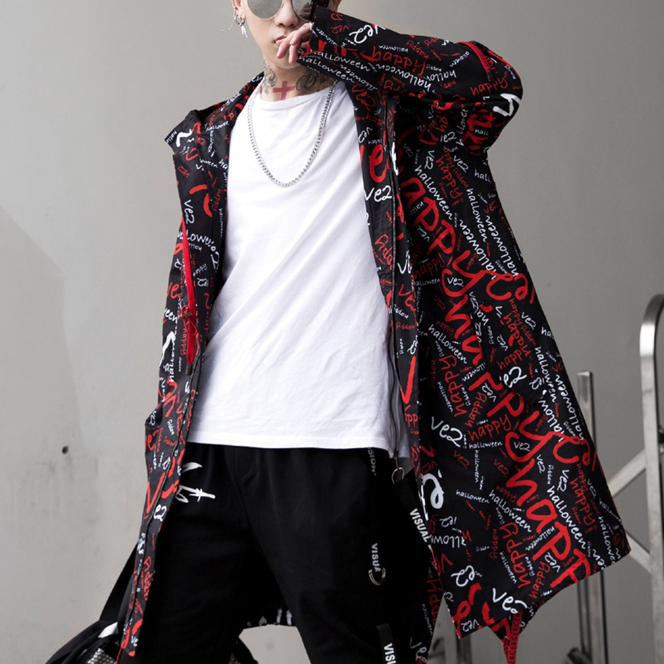 11 BYBBS DARK Long Jacket Trench Men Full Letter Print Harajuku Windbreaker Niglub Overcoat Male Casual Outwear KJ166 201120