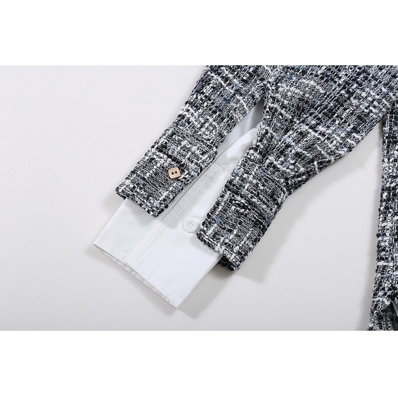 EAM Loose Fit Gray Split Joint Big Size Jacket Lapel Long Sleeve Women Coat Fashion Spring Autumn 1DB900 201023