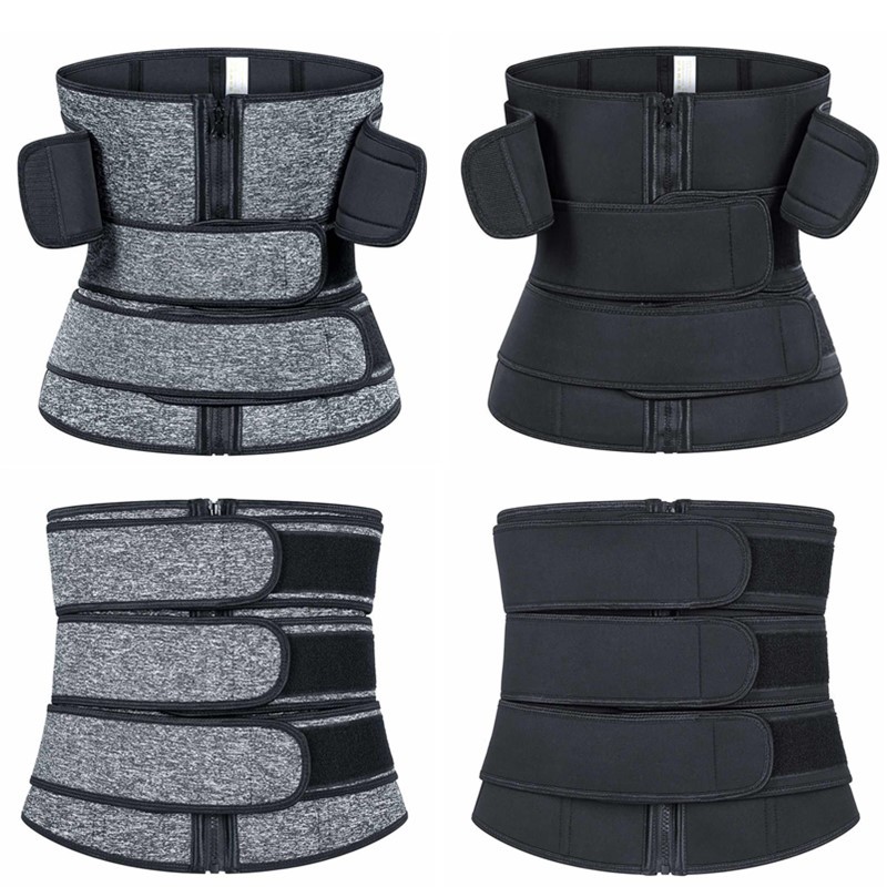 Newest Three Strape Belts Waist Trainer Sauna Sweat Bands Corset Trimmer Body Shapewear for Yoga Fitness Jogging Sports Girdle DHL Free