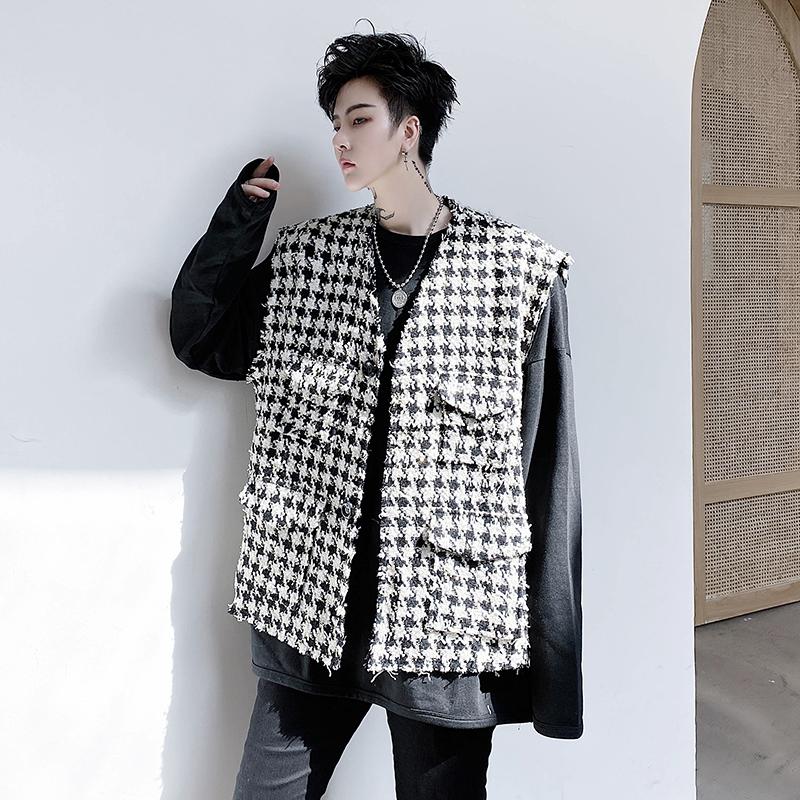 Male Women Streetwear Hip Hop Sleeveless Coat Waistcoat Men Vintage Fashion Casual Wool Plaid Vest Jacket, D682 white
Male Women Streetwear Hip Hop Sleeveless Coat Waistcoat Men Vintage Fashion Casual Wool Plaid Vest Jacket, D682 white