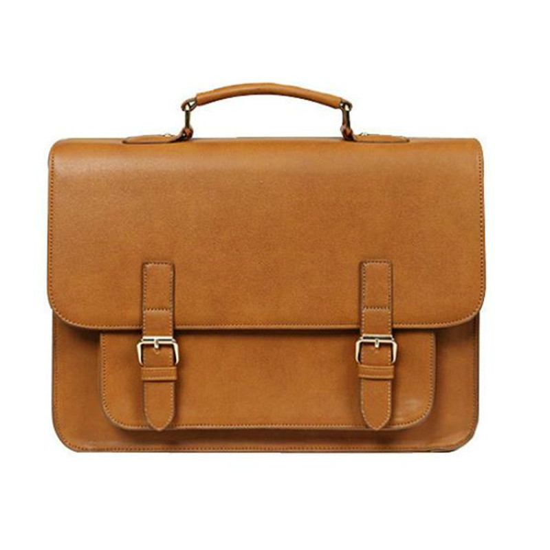 Women British Leather Handbag Business Briefcase Men 13.3" Laptop Bag Schoolbag Male Shoulder Textbook s 220216