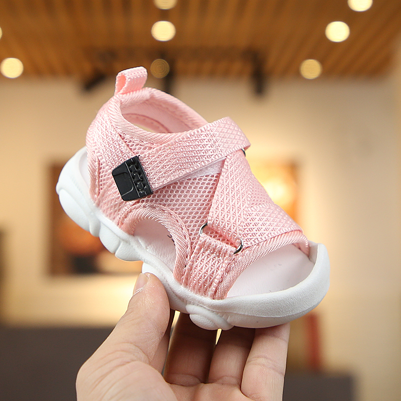 Baby Boy Sandals Black Gray Pink Canvas Infant Girl Sandals Toddler Summer Walking Shoes Newborn Sneaker Beach Shoes D04143 201130