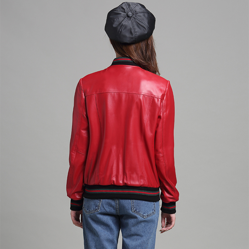 Lautaro Short red leather bomber jacket women women fashion clothing Black plus size faux leather jackets jackets for women 201030