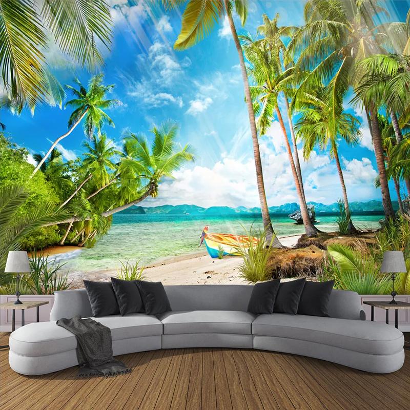 Custom Photo Mural Wallpaper For Bedroom Walls 3D Sandy Beach Coconut Tree Seascape Living Room Sofa TV Background Wall Painting, As pic
Custom Photo Mural Wallpaper For Bedroom Walls 3D Sandy Beach Coconut Tree Seascape Living Room Sofa TV Background Wall Painting, As pic