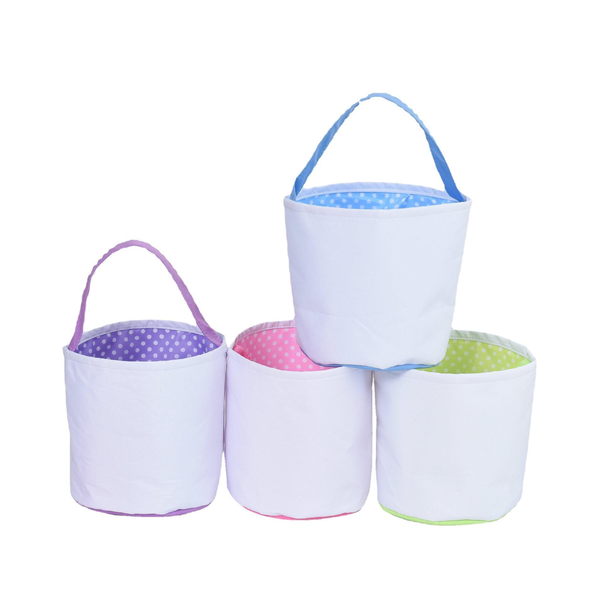 Easter Egg Storage Basket Canvas Bunny Ear Bucket festives favors Creative Easter Gift Bag With Rabbit Tail Decoration Multi Styles WLL1264