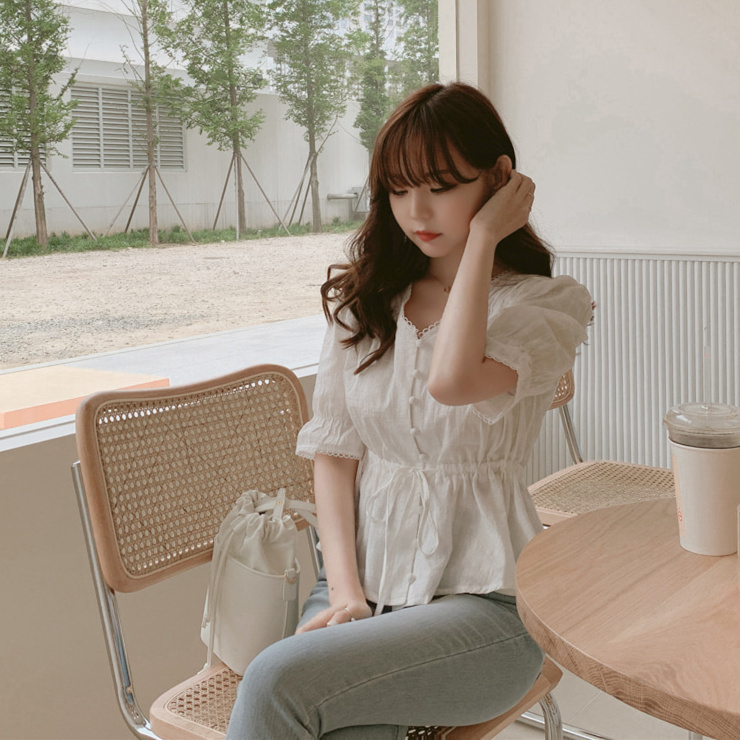 new Embroidery Shirt Summer White Blouses Tops femme Casual Women half sleeve Girls Blouse Linen Cotton Lace up Plus Size T200502