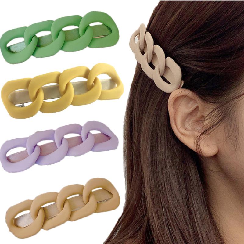 Fashion New Morandi Hair Accessories Chain Twist Hair Clip Side Clip Simple Girls Women Hairpins Headwear
Fashion New Morandi Hair Accessories Chain Twist Hair Clip Side Clip Simple Girls Women Hairpins Headwear