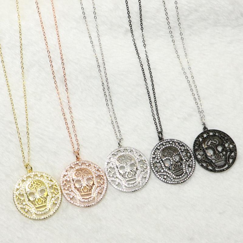 4 Pcs Skull medal pendant necklace mix color Ghost pendant necklace gift for lady Round 50218 
4 Pcs Skull medal pendant necklace mix color Ghost pendant necklace gift for lady Round 50218