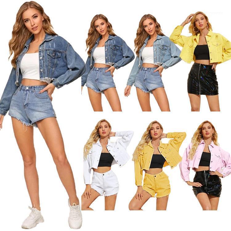 Candy-colored women's streetwear denim Jacket Blouse casual women's short jacket with frilled edges free for women1, Yellow
Candy-colored women's streetwear denim Jacket Blouse casual women's short jacket with frilled edges free for women1, Yellow