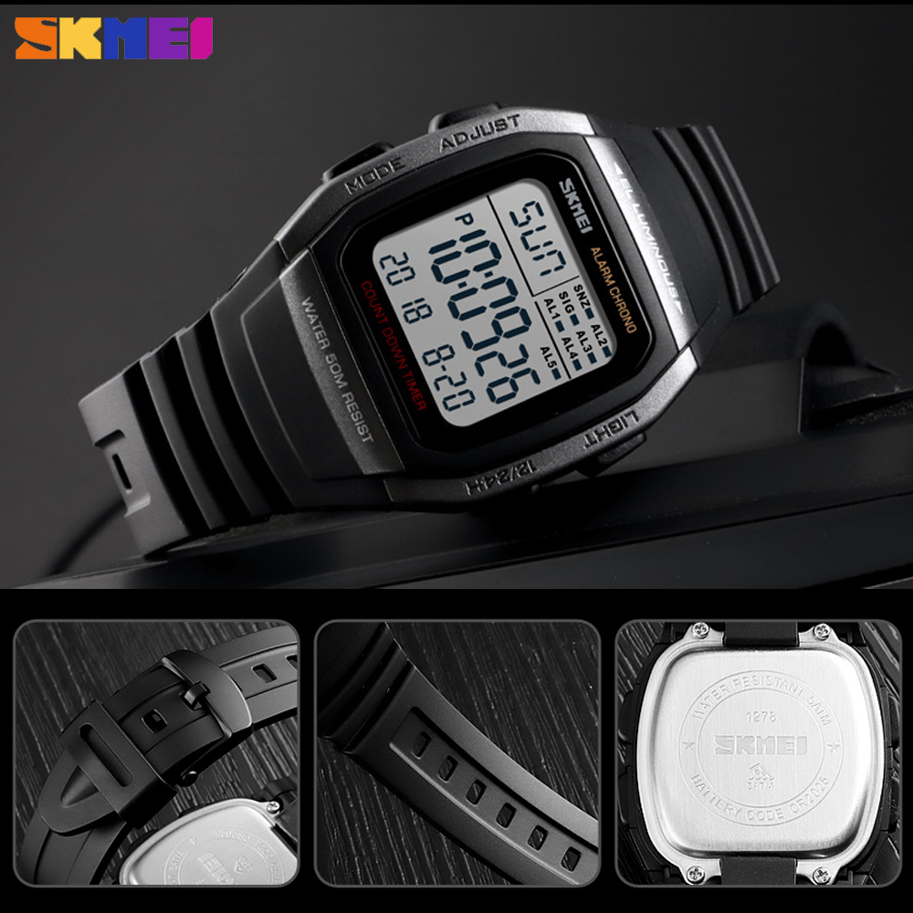 SKMEI Brand Luxury Watches Men Fashion Digital Electronic Clock Sport Waterproof Military Chrono Wristwatch Relogio Masculino, Black
SKMEI Brand Luxury Watches Men Fashion Digital Electronic Clock Sport Waterproof Military Chrono Wristwatch Relogio Masculino, Black