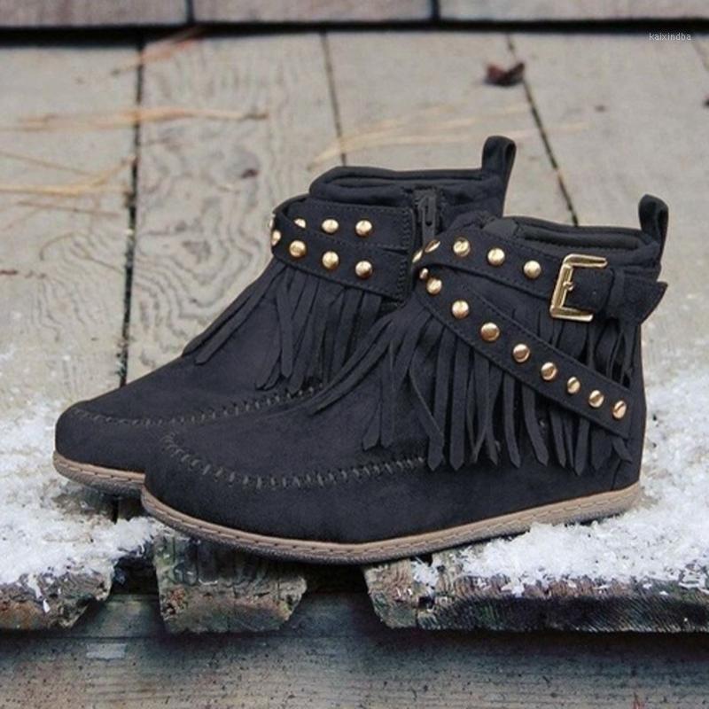 Short Ankle Women Boots Tassels Big Size Round Toe Boots Side Zipper Rivets Bare Warm Non-slip Shoe For Ladies botas mujer1, Beige
Short Ankle Women Boots Tassels Big Size Round Toe Boots Side Zipper Rivets Bare Warm Non-slip Shoe For Ladies botas mujer1, Beige