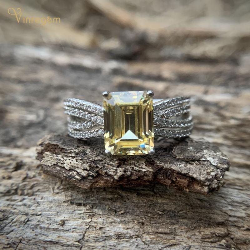 Cluster Rings Vinregem 100% 925 Sterling Silver Emerald Cut Created Moissanite Citrine Gemstone Wedding Engagement Luxury Fine Jewelry, Golden;silver
Cluster Rings Vinregem 100% 925 Sterling Silver Emerald Cut Created Moissanite Citrine Gemstone Wedding Engagement Luxury Fine Jewelry, Golden;silver