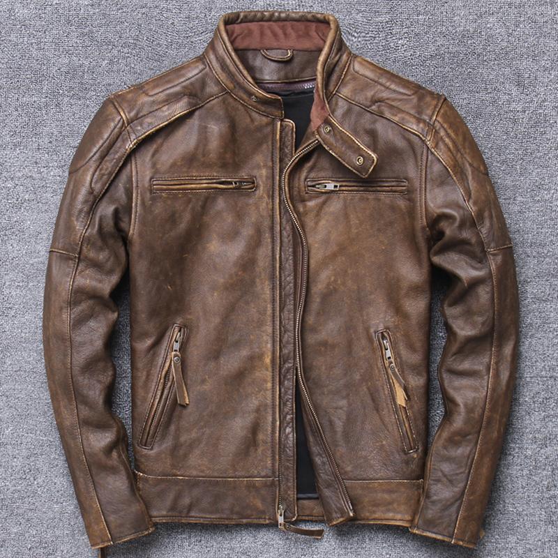 Tcyeek 100% Real Leather Jacket Men Autumn Winter Clothes 2020 Streetwear Fit Genuine Cow Leather Coat Men' Jacket 5617, Brown
Tcyeek 100% Real Leather Jacket Men Autumn Winter Clothes 2020 Streetwear Fit Genuine Cow Leather Coat Men' Jacket 5617, Brown