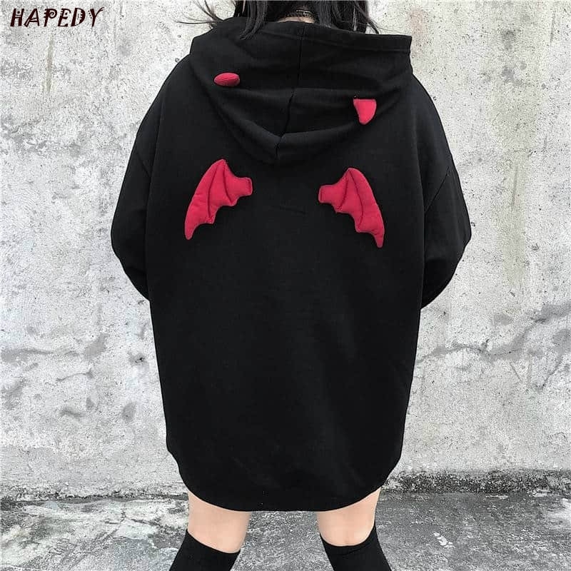 Spring Autumn Women Sweatshirts High Street Harajuku Cute Hoodies Punk Gothic Devil Horn Chic Hooded Pullover Loose Sweat CA6865 Y200706, Black
Spring Autumn Women Sweatshirts High Street Harajuku Cute Hoodies Punk Gothic Devil Horn Chic Hooded Pullover Loose Sweat CA6865 Y200706, Black